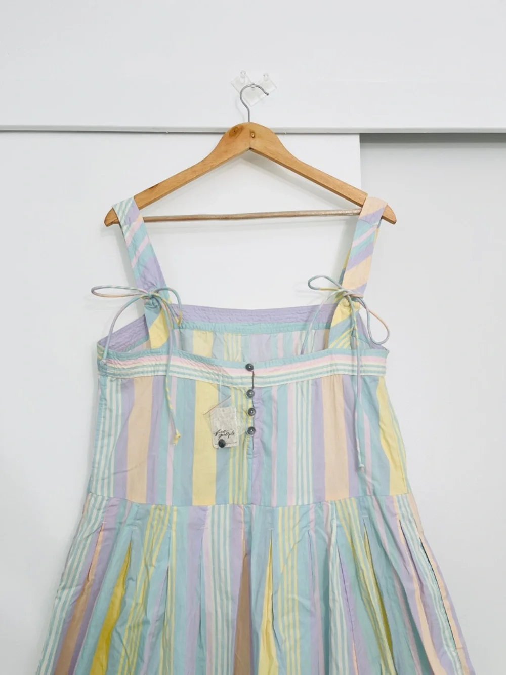 NWT Free People Pastel Striped Summer Primavera Midi Maxi Dress Size Large